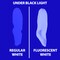 milo Fluorescent White Neon Acrylic Paint | 64 oz Bottle Half Gallon | Glows UV in Black Light | Non-Toxic Made in USA | Bulk Art Paint for Party, Student, Classroom, Artist